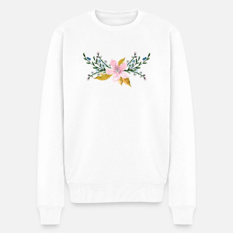 Fleur - Pull Premium bio Homme - blanc