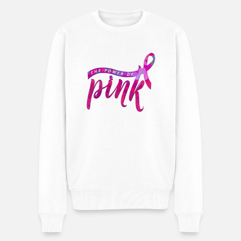 Cancer du sein - Pull Premium bio Homme - blanc
