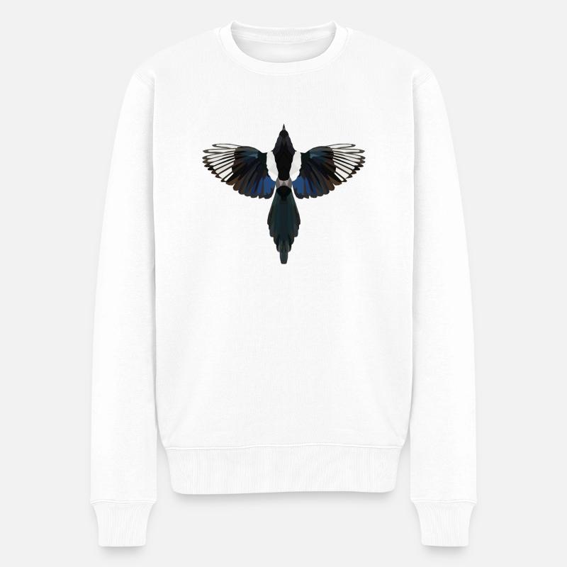 Polyart Elster - Männer Premium Bio Pullover - Weiß