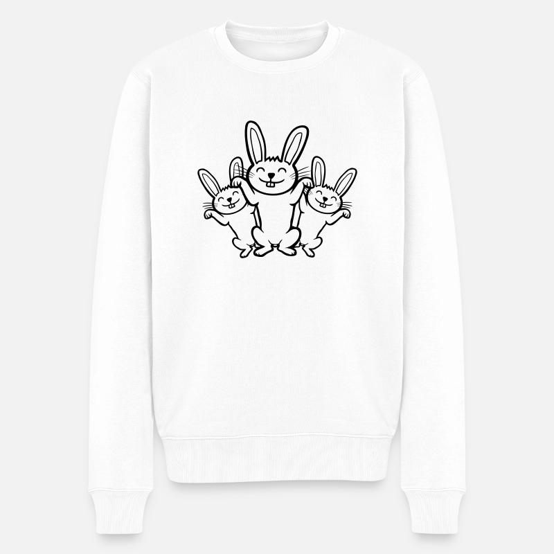 Équipe lapins heureux - Pull Premium bio Homme - blanc