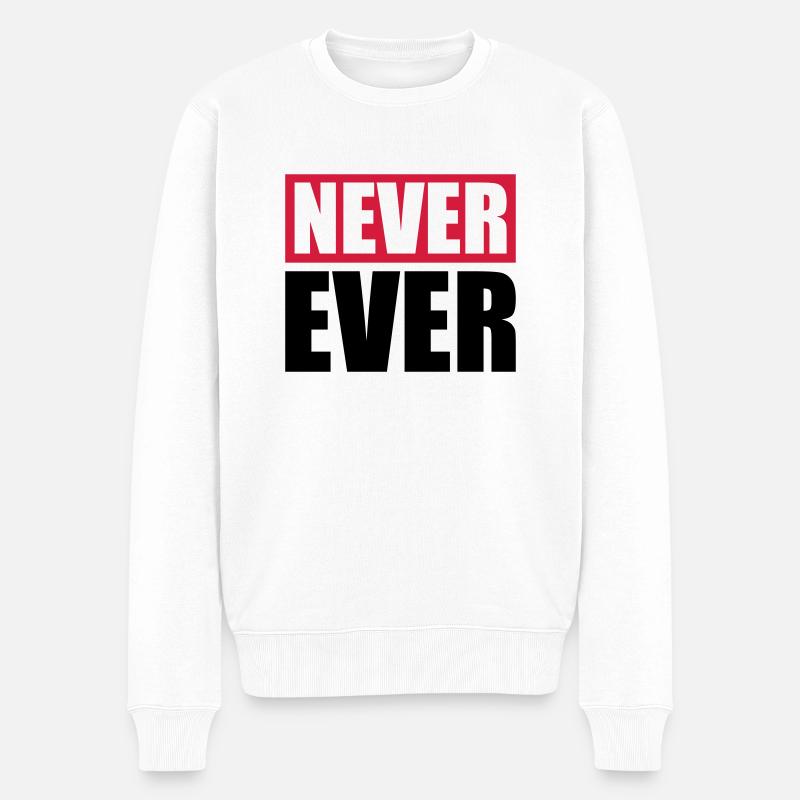 Never Ever Balken - Männer Premium Bio Pullover - Weiß