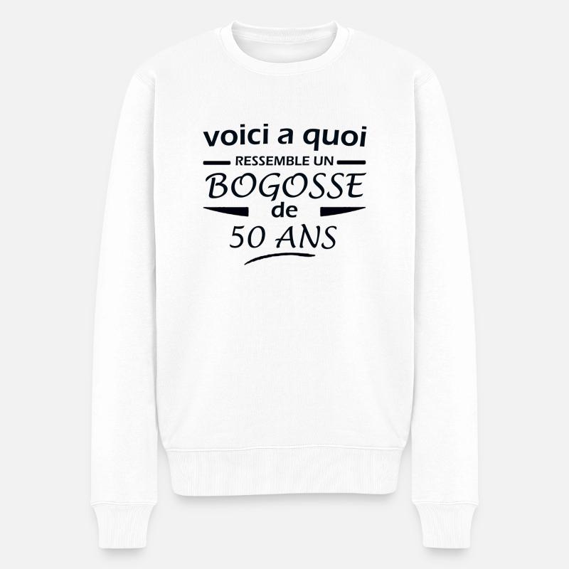 UN BOGOSSE DE 50 ANS - Pull Premium bio Homme - blanc