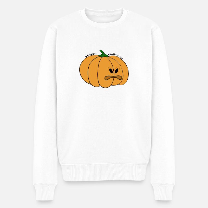 happy halloween - Männer Premium Bio Pullover - Weiß