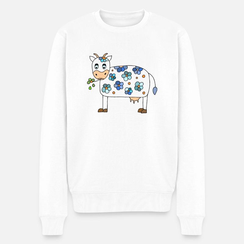 Vache - Pull Premium bio Homme - blanc