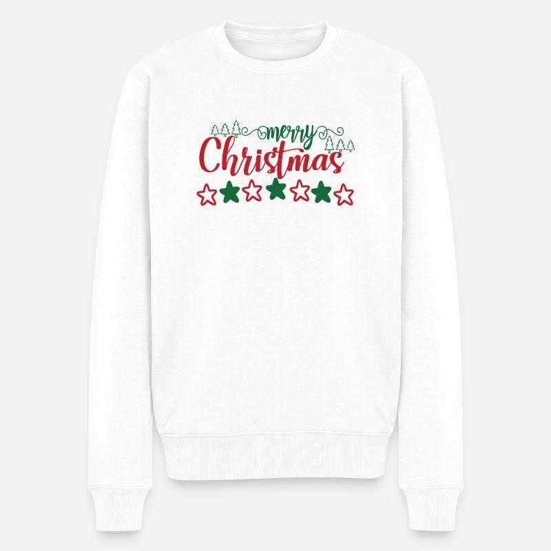 Merry Christmas - Männer Premium Bio Pullover - Weiß