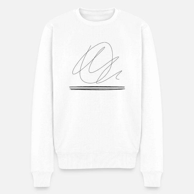 Abstrakt - Männer Premium Bio Pullover - Weiß