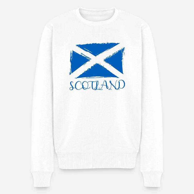 Schottland - Männer Premium Bio Pullover - Weiß