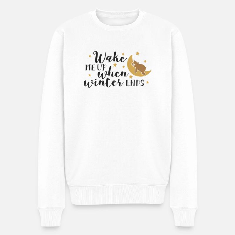 Weck mich auf, wenn... - Männer Premium Bio Pullover - Weiß