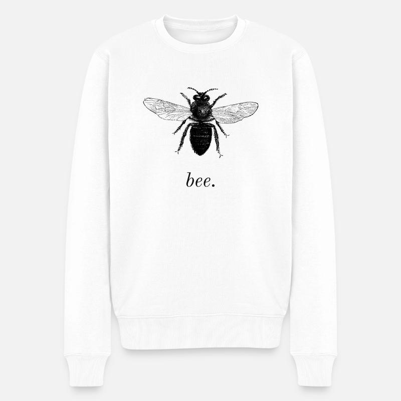 bee. - Männer Premium Bio Pullover - Weiß