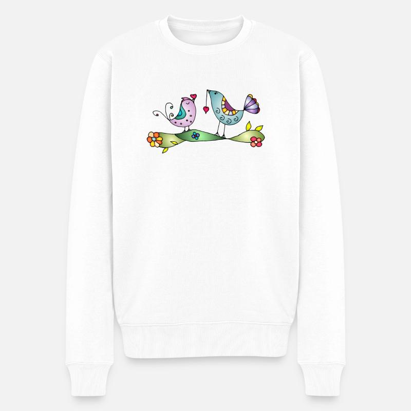 Oiseaux - Pull Premium bio Homme - blanc