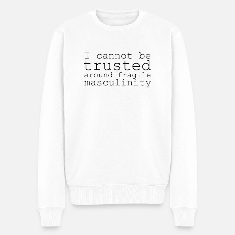 fragile masculinity - Männer Premium Bio Pullover - Weiß
