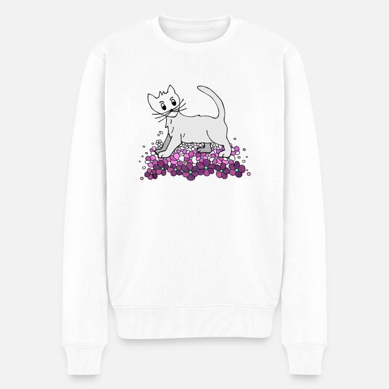 Chats - Pull Premium bio Homme - blanc