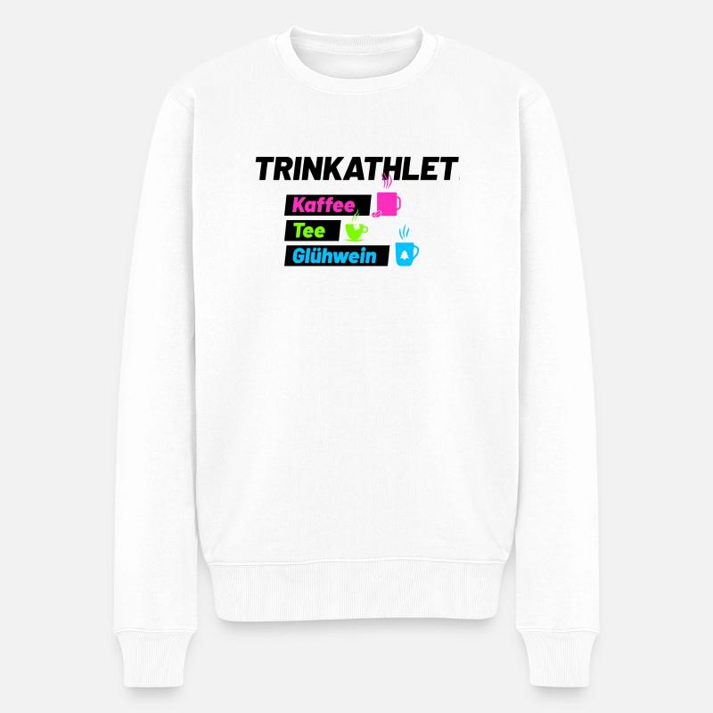 Trinkathlet schwarz - Männer Premium Bio Pullover - Weiß