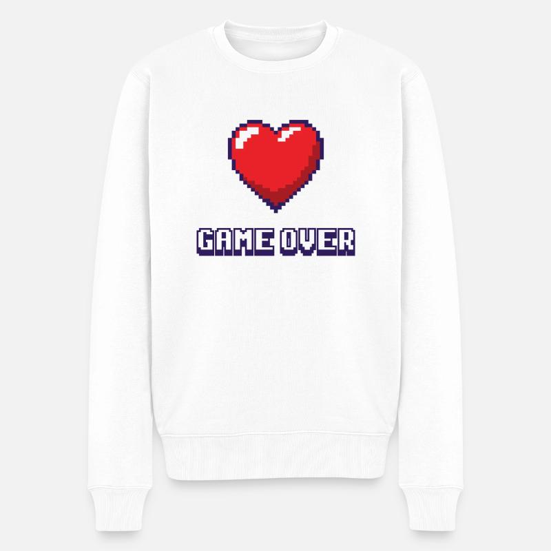 Game Over violet 2 - Pull Premium bio Homme - blanc