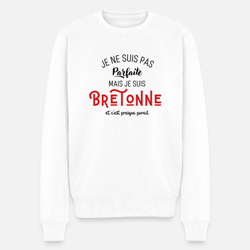 Pas parfaite mais bretonnne - Pull Premium bio Homme - blanc