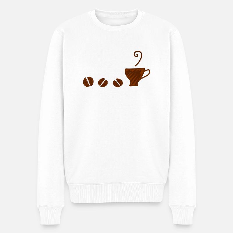 Kaffee - Männer Premium Bio Pullover - Weiß