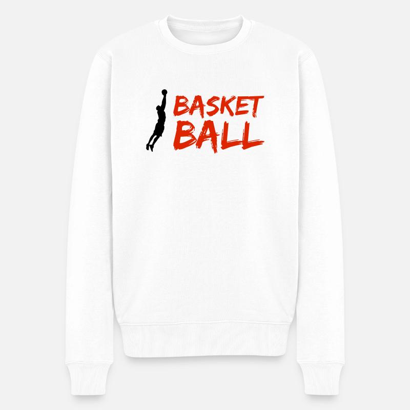 basketballer silhouette - Männer Premium Bio Pullover - Weiß