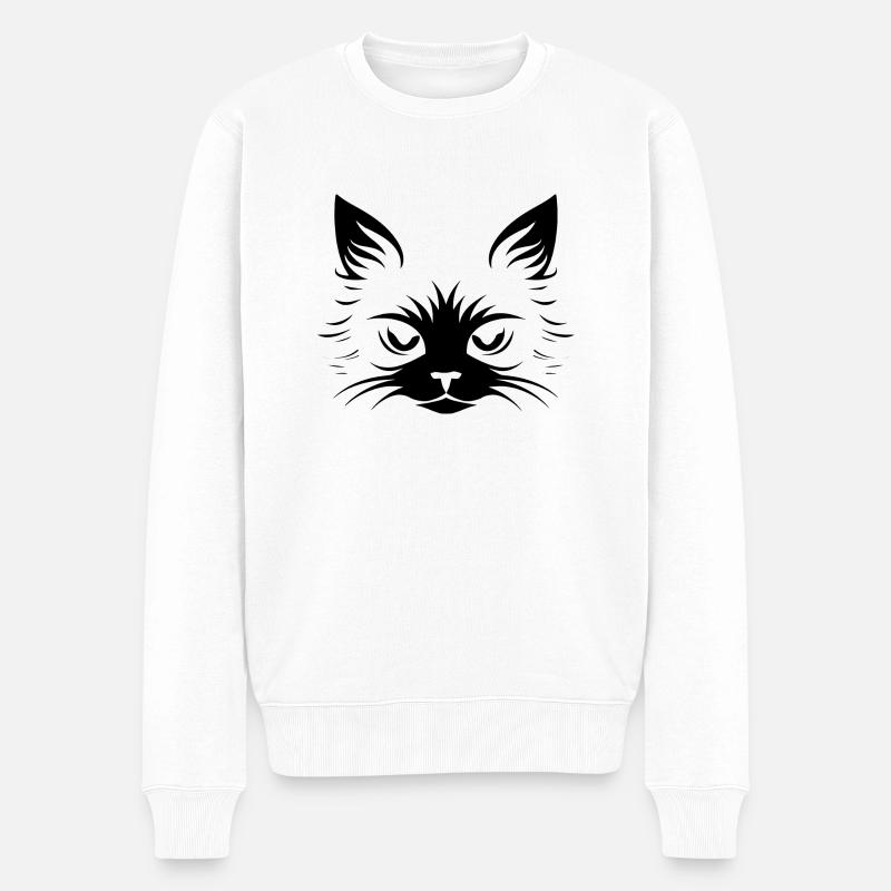 Chat, Motif De Chat - Pull Premium bio Homme - blanc