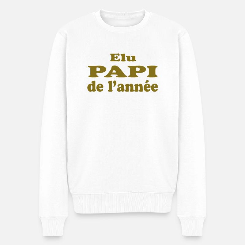 ELU PAPI DE L'ANNEE - Pull Premium bio Homme - blanc