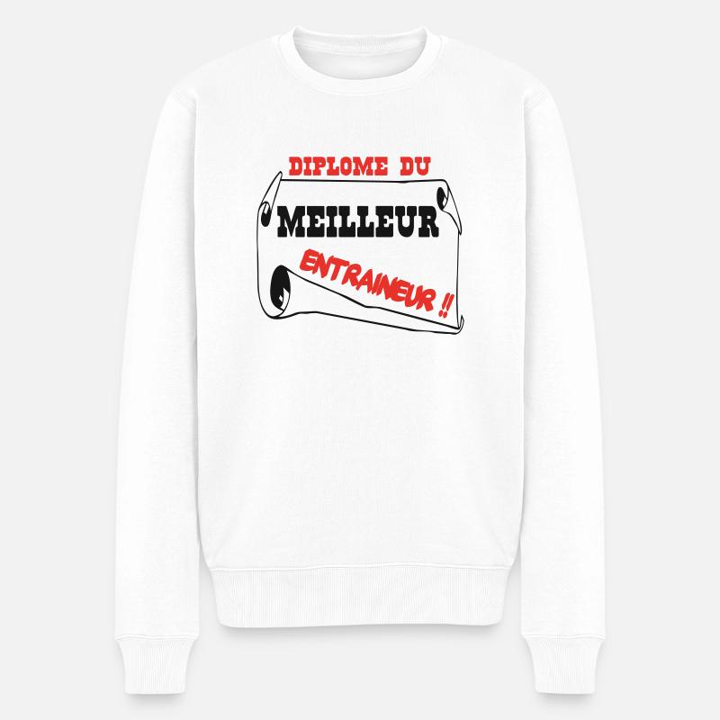 Bestes Coach-Diplom - Männer Premium Bio Pullover - Weiß