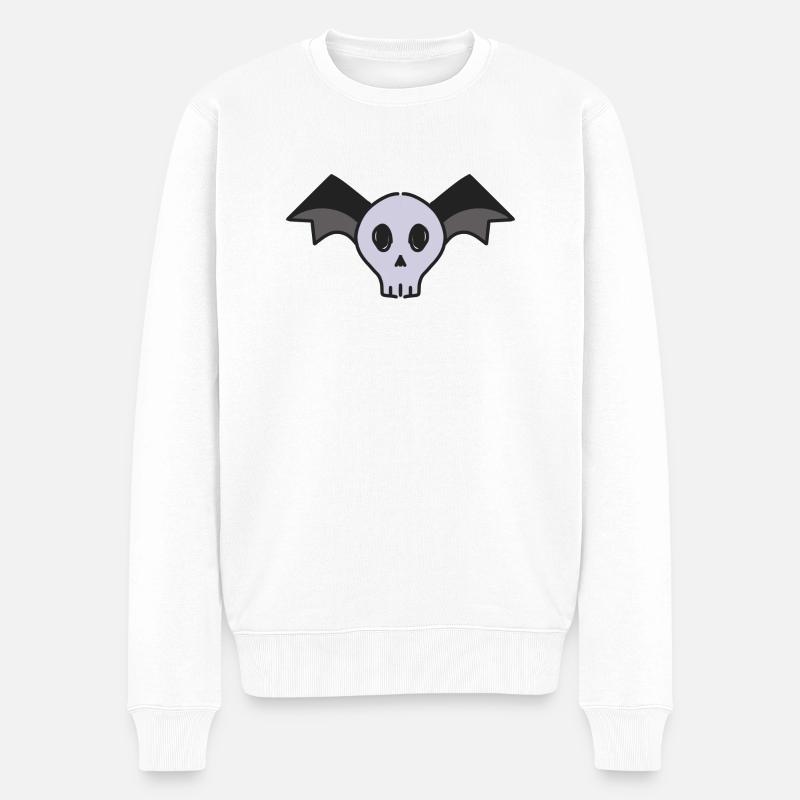Conception de crâne ailé - Pull Premium bio Homme - blanc