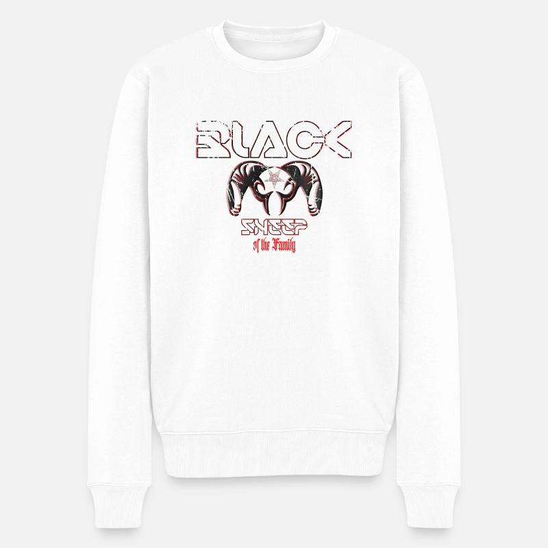 Schwarzes Schaf der Familie - Männer Premium Bio Pullover - Weiß