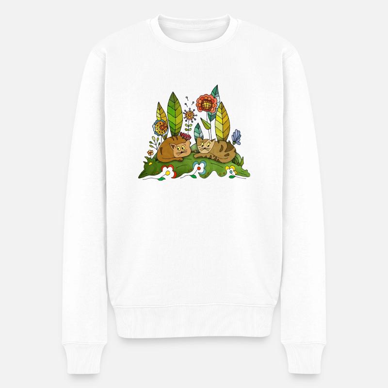 Chats - Pull Premium bio Homme - blanc