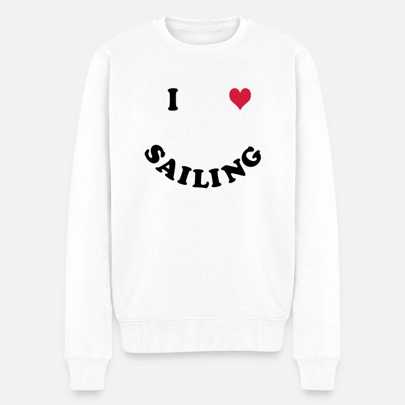 Segeln - Männer Premium Bio Pullover - Weiß