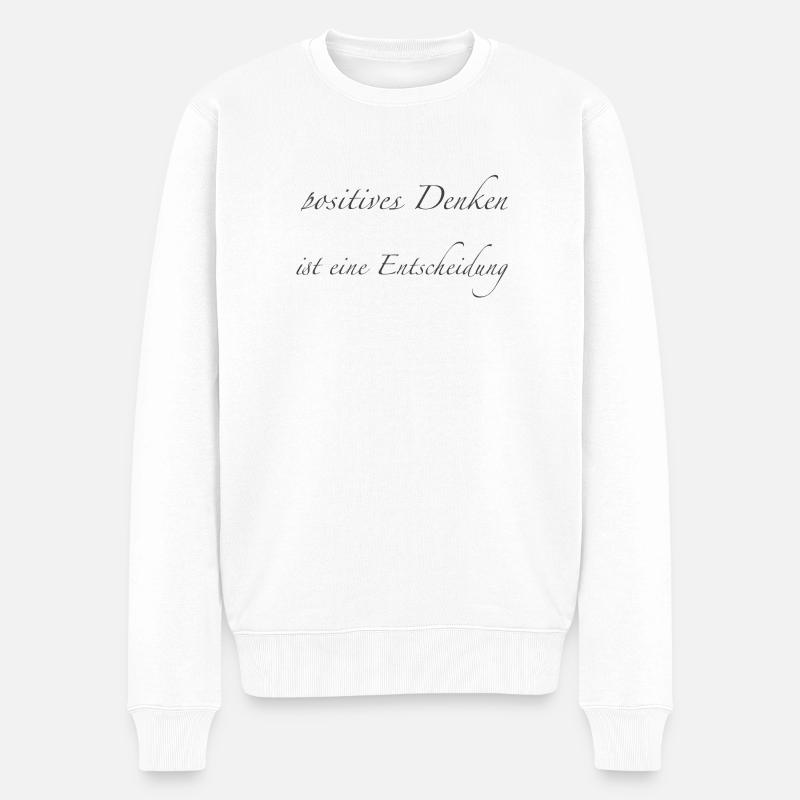 positives Denken - Männer Premium Bio Pullover - Weiß