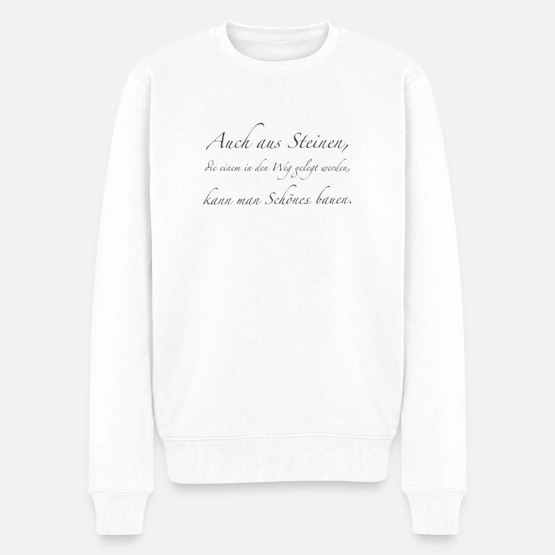 aus Steinen - Männer Premium Bio Pullover - Weiß