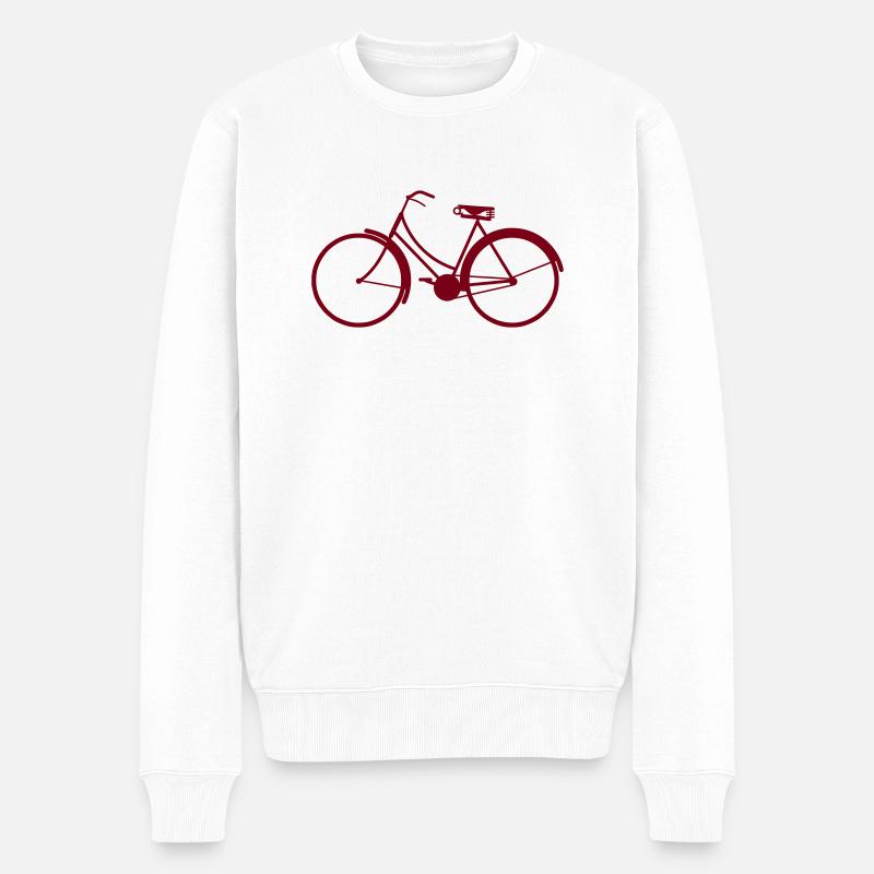 fahrrad - Männer Premium Bio Pullover - Weiß