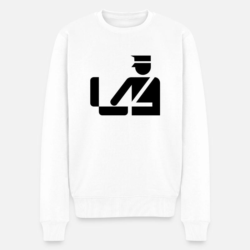 police - Pull Premium bio Homme - blanc