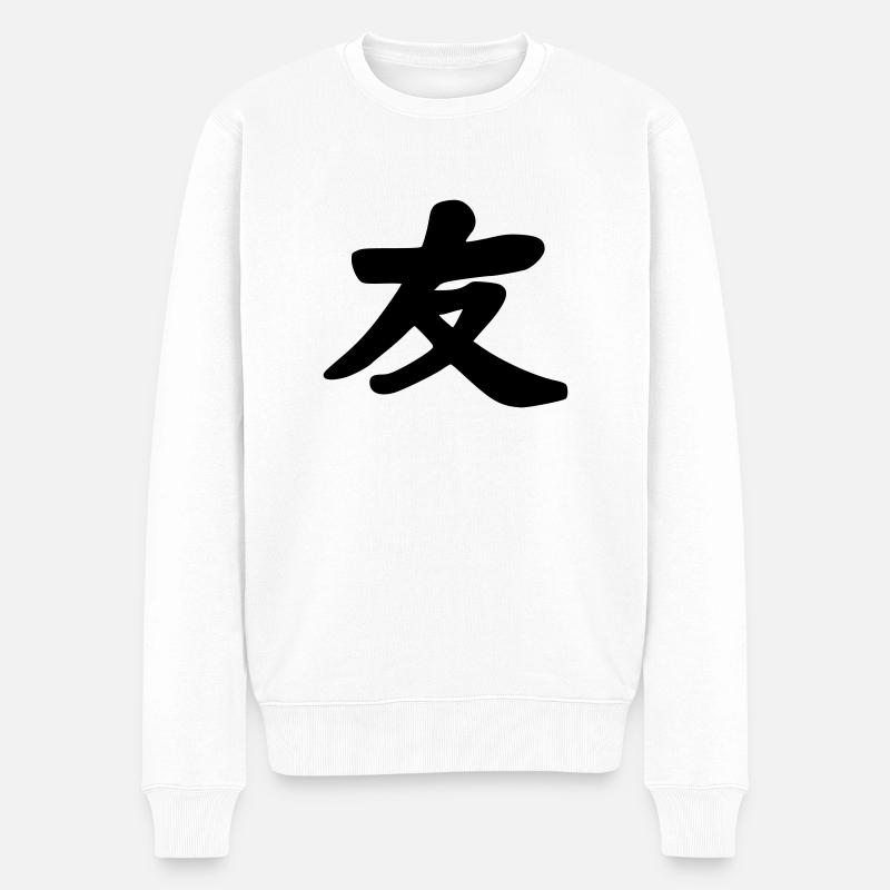 Freundschaft - Männer Premium Bio Pullover - Weiß