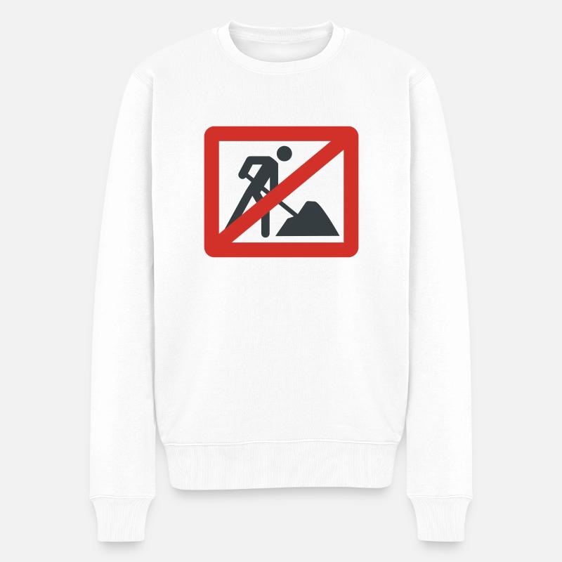 No Work - Männer Premium Bio Pullover - Weiß