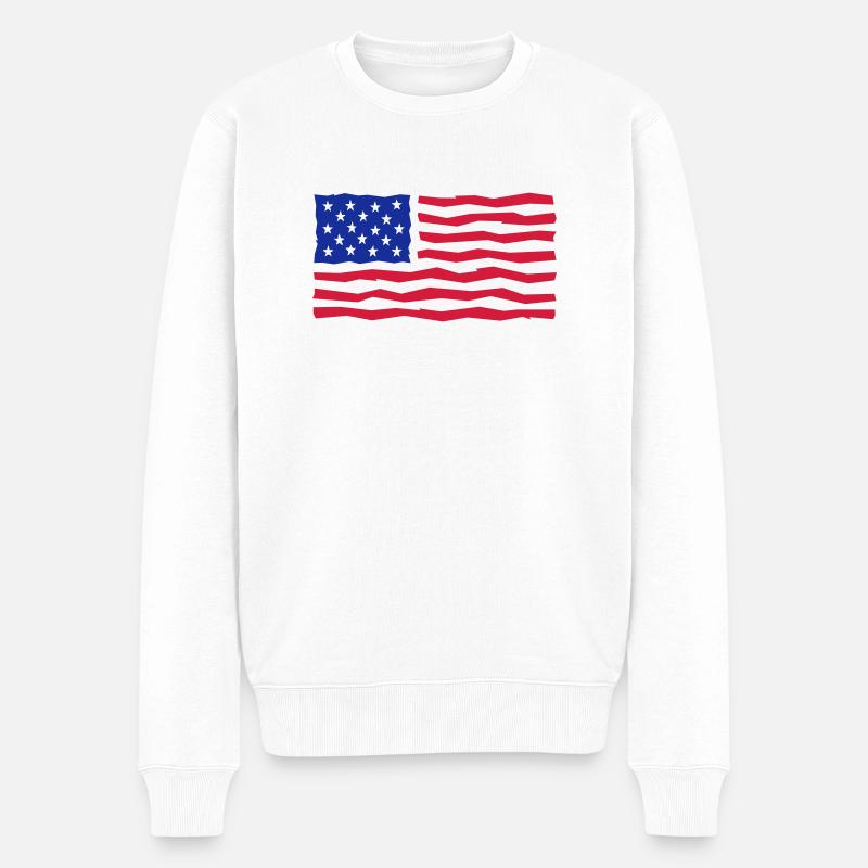 Stars And Stripes / Flag / Drapeau - Pull Premium bio Homme - blanc
