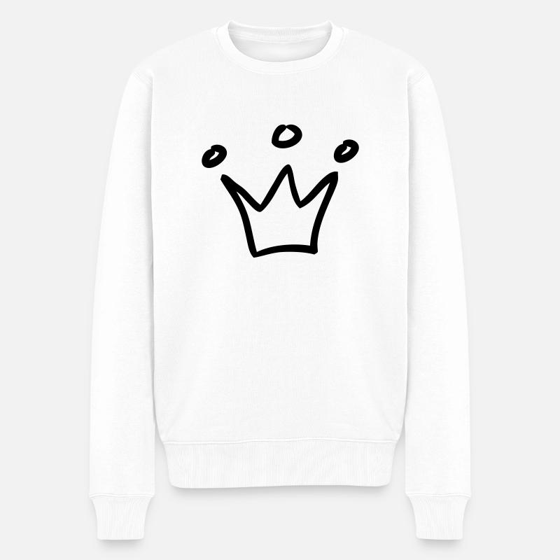 couronne - Pull Premium bio Homme - blanc