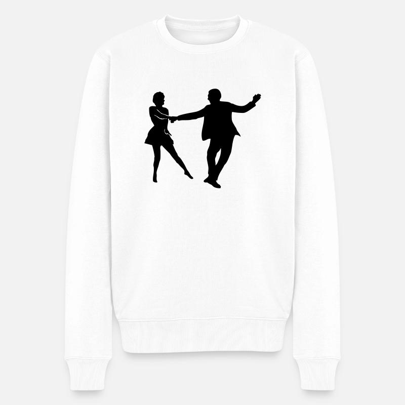 west coast swing dancer - Männer Premium Bio Pullover - Weiß