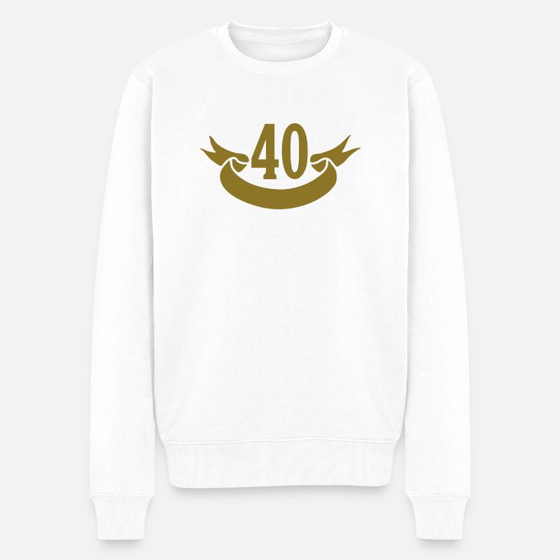 40_real_tape - Männer Premium Bio Pullover - Weiß