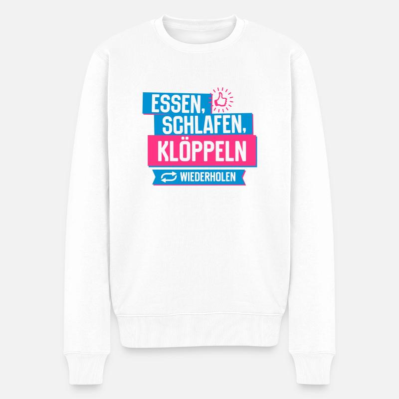 Hobby Klöppeln - Männer Premium Bio Pullover - Weiß