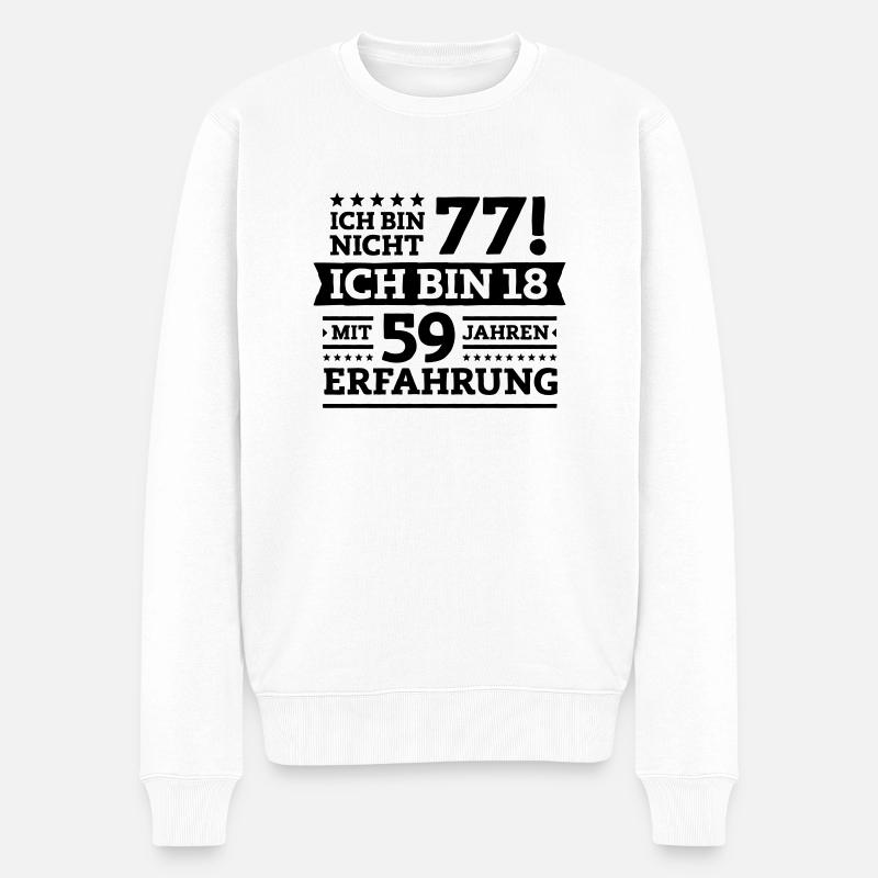 Zum 77. Geburtstag! - Männer Premium Bio Pullover - Weiß