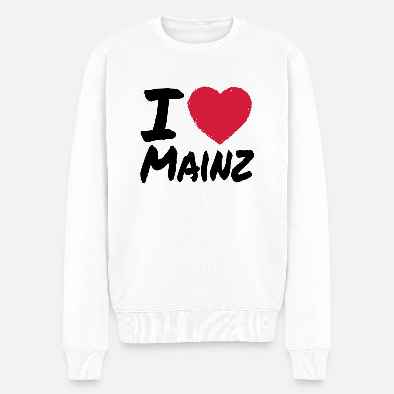 I Love Mainz - Männer Premium Bio Pullover - Weiß