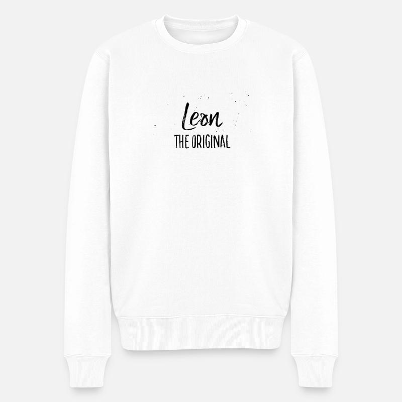 Leon - Männer Premium Bio Pullover - Weiß