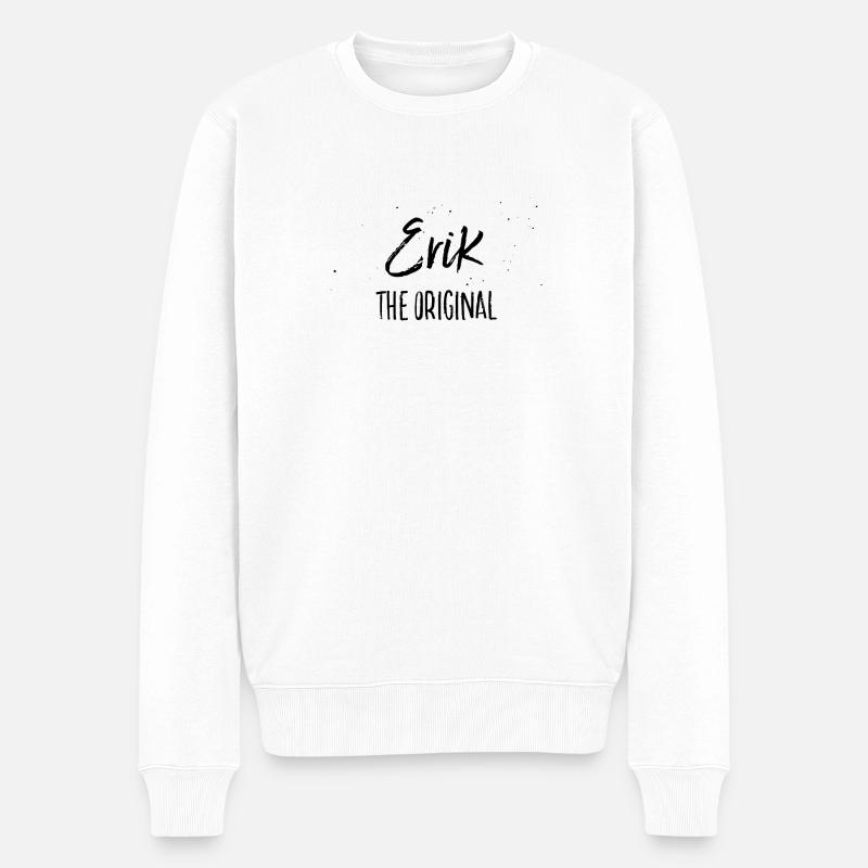 Erik - Männer Premium Bio Pullover - Weiß