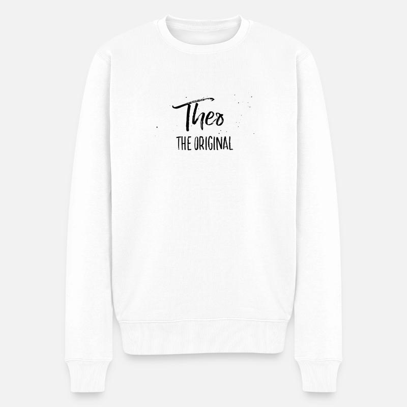 Theo - Männer Premium Bio Pullover - Weiß