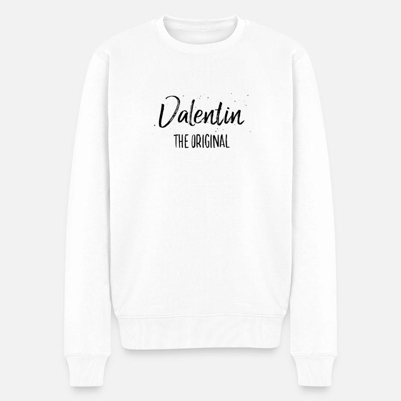 Valentin - Männer Premium Bio Pullover - Weiß