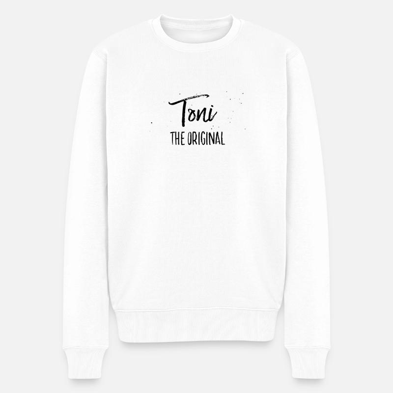 Toni - Männer Premium Bio Pullover - Weiß