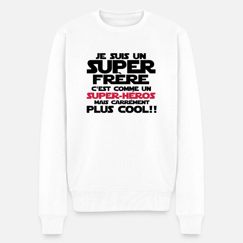 c'est comme un super-héroS(frère) - Pull Premium bio Homme - blanc