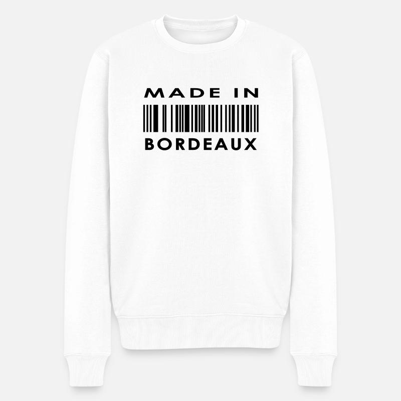 Bordeaux - Männer Premium Bio Pullover - Weiß