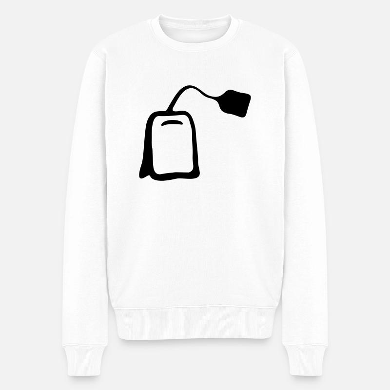 Teebeutel - Männer Premium Bio Pullover - Weiß