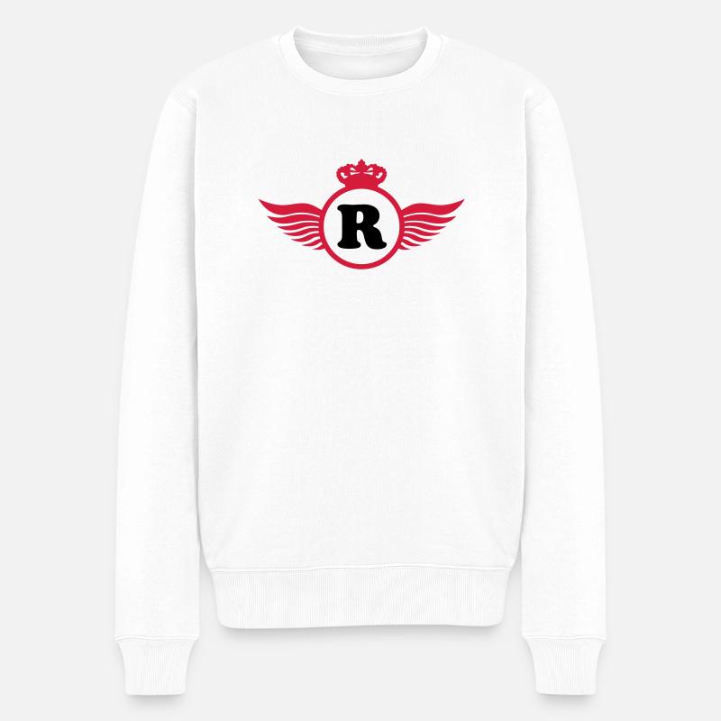 R Design - Männer Premium Bio Pullover - Weiß